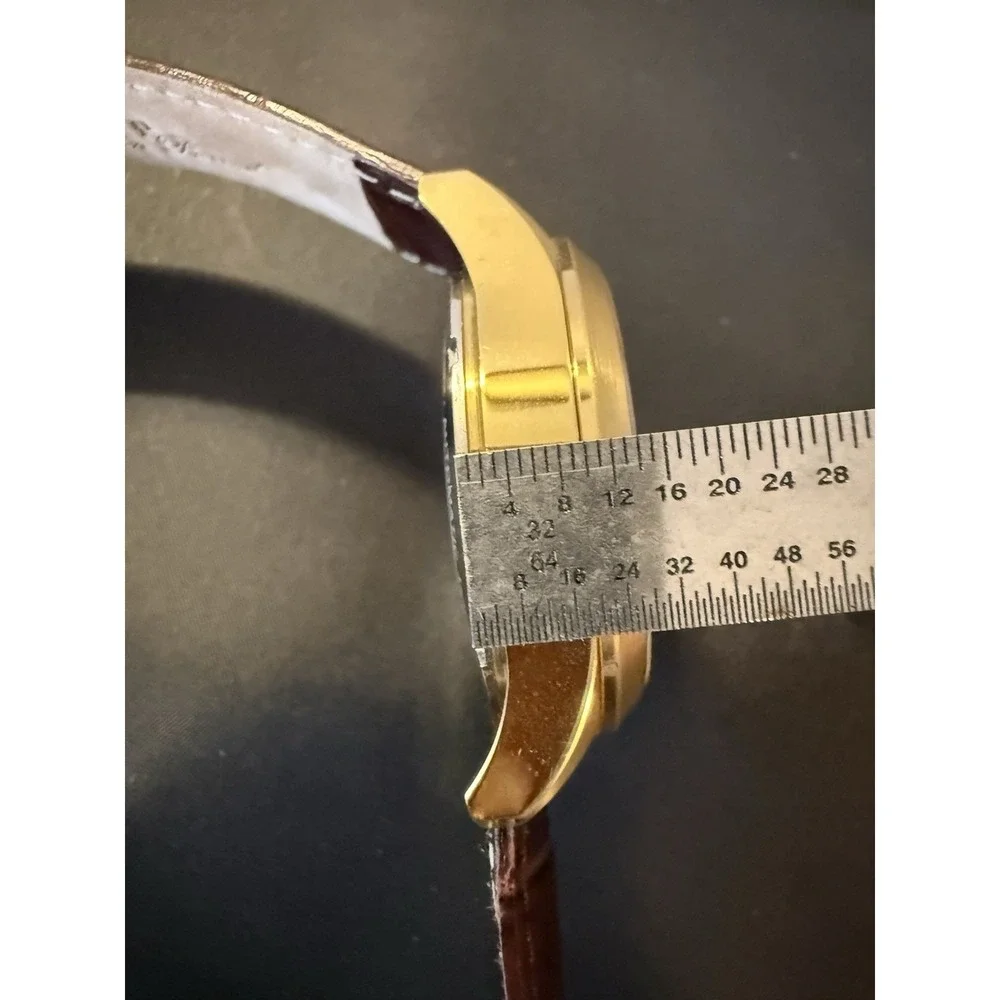 Lucien Piccard Sevilla Men's Watch Automatic Skeleton Gold Tone Leather Band
